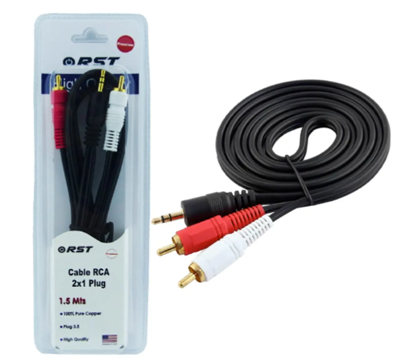 Cable RCA 2X1 1.5Mts RST 2