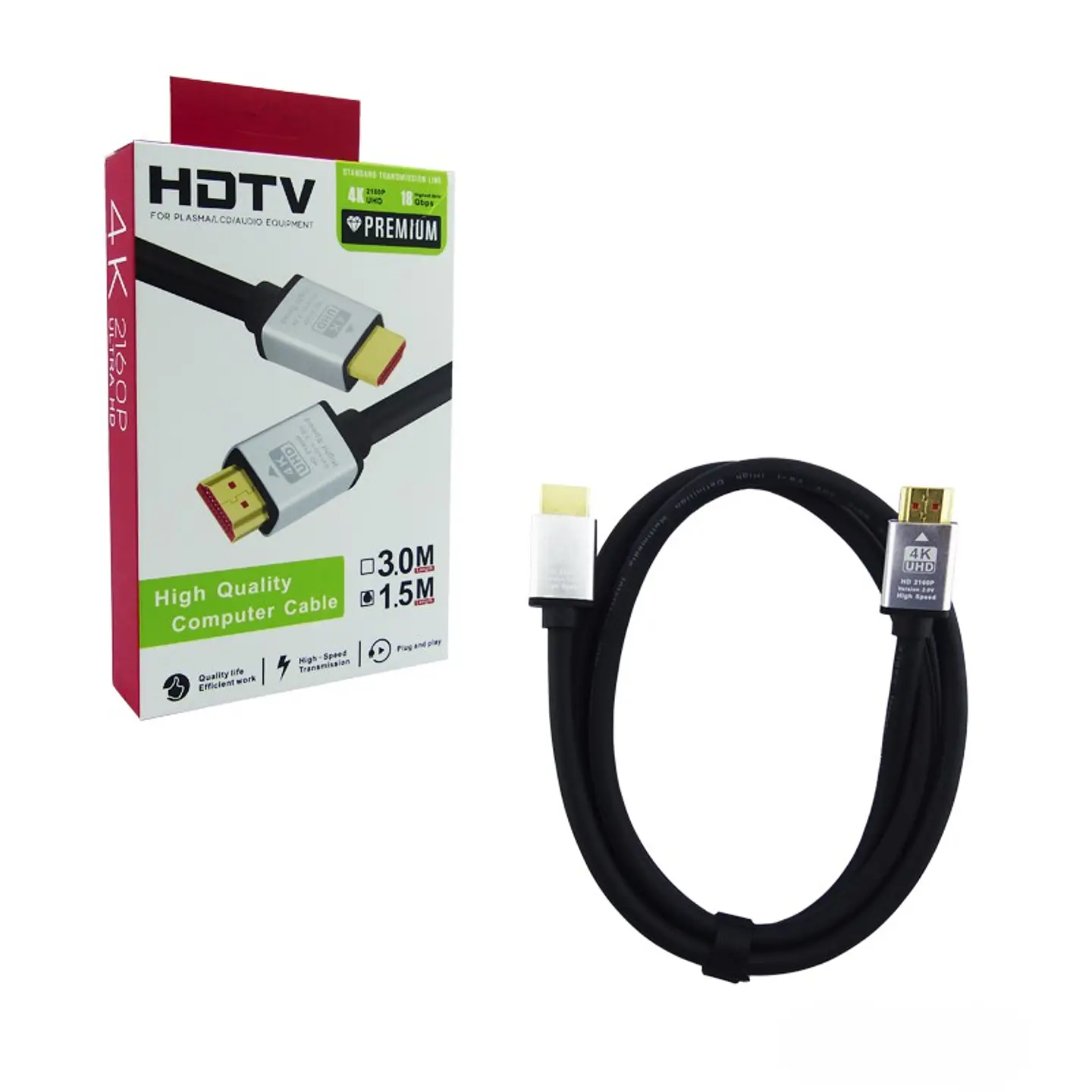 Cable HDMI Premium 2.0 UHD 4K 1.5Mts 3