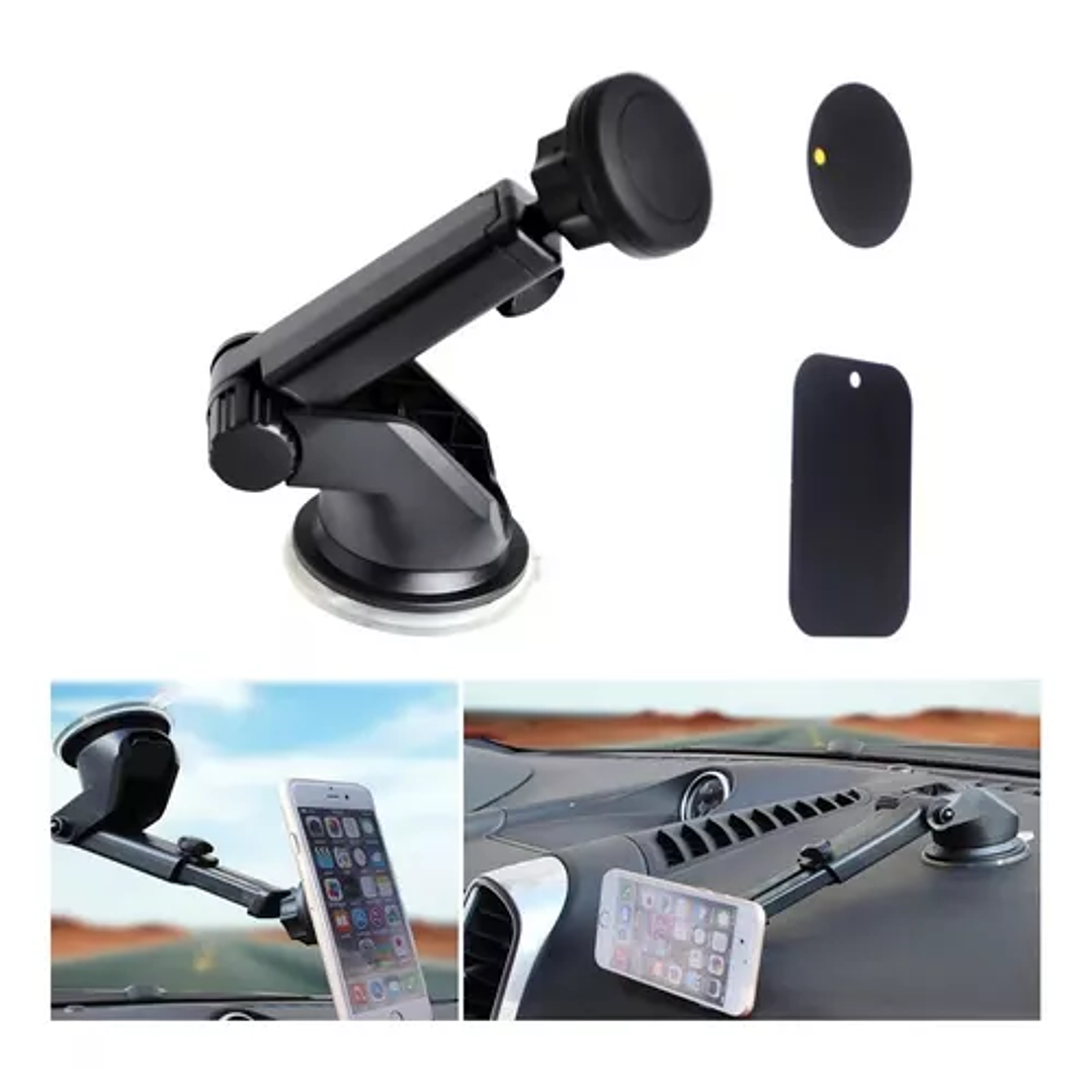 Soporte Magnético De Smartphone para Vehículo Agarre Tipo Ventosa con Brazo Extensible 3
