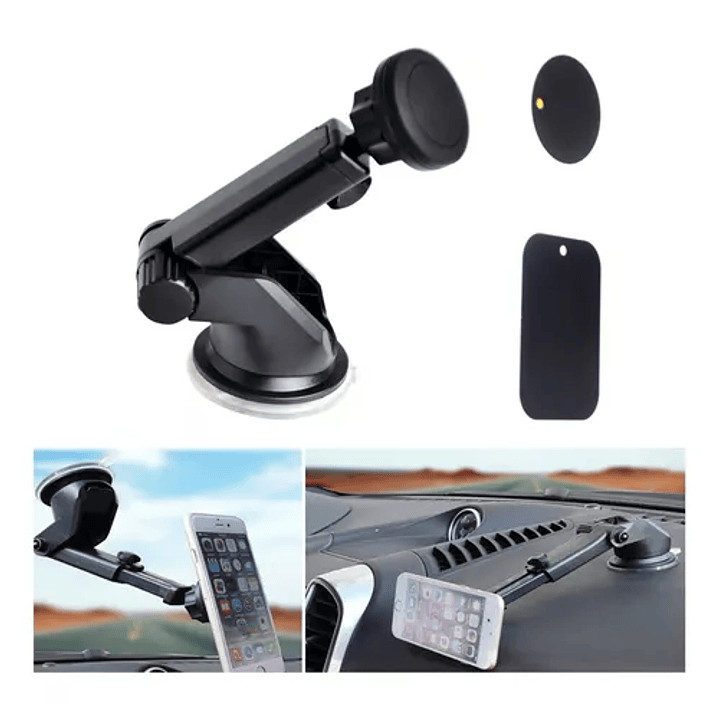 Soporte Magnético De Smartphone para Vehículo Agarre Tipo Ventosa con Brazo Extensible 3