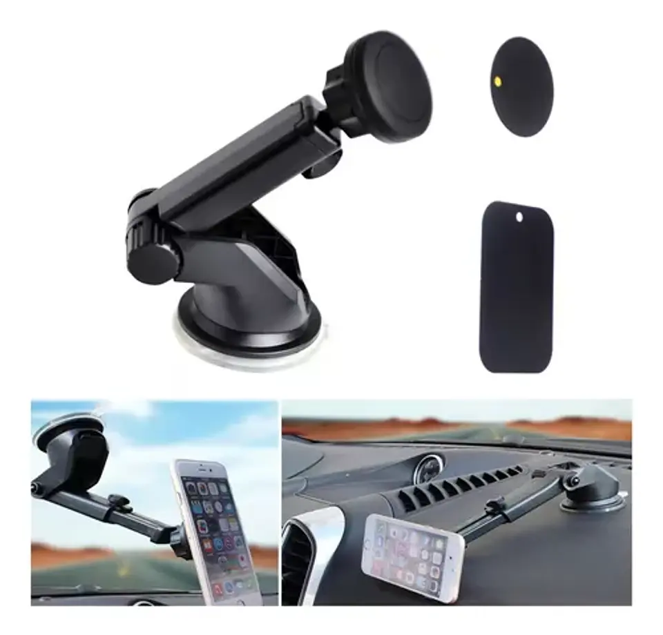 Soporte Magnético De Smartphone para Vehículo Agarre Tipo Ventosa con Brazo Extensible 3