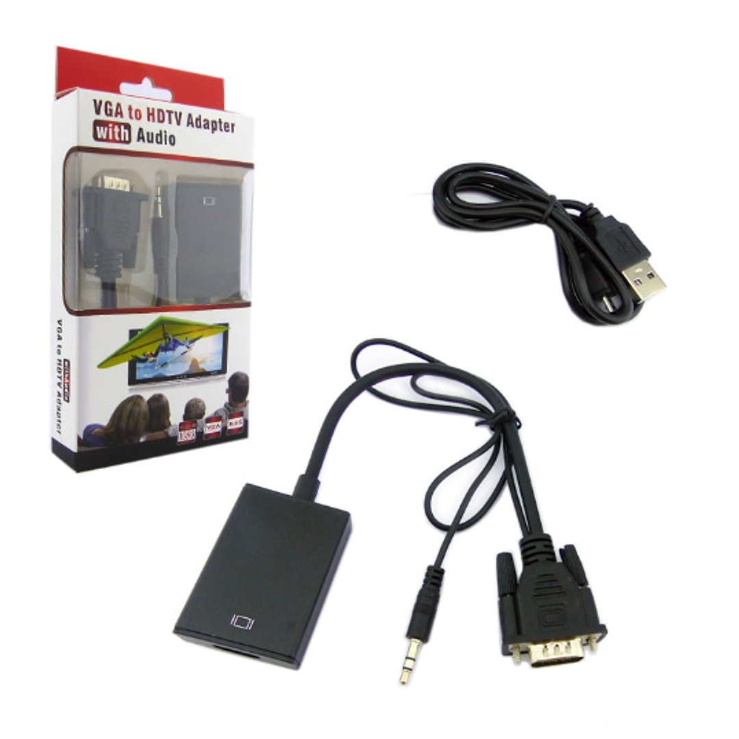 Conversor de Video VGA a HDMI con Audio y alimentación USB 2
