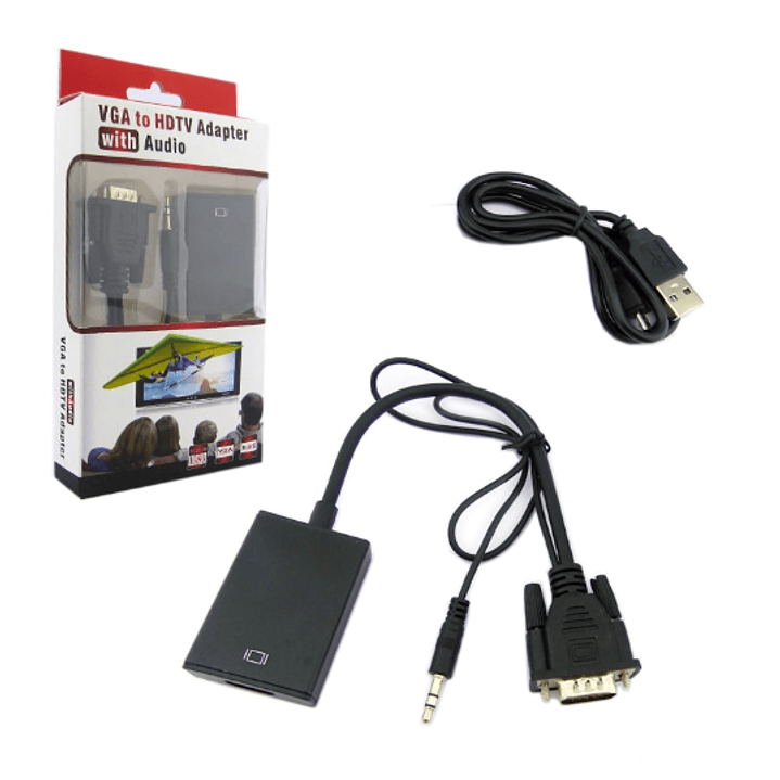 Conversor de Video VGA a HDMI con Audio y alimentación USB 2