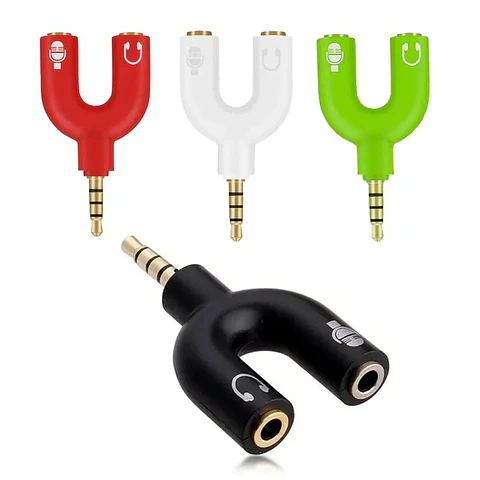 Adaptador Micrófono y Audífono Hembra a Jack 3.5mm