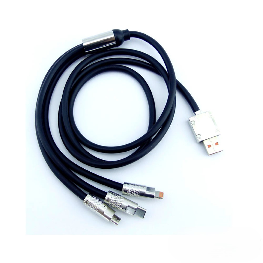 Cable de Carga Rápida 120W 6.0A 3 en 1 Micro-Tipo C- Lightning 1