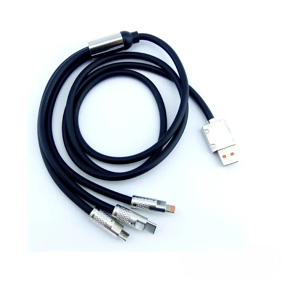 Cable de Carga Rápida 120W 6.0A 3 en 1 Micro-Tipo C- Lightning 1