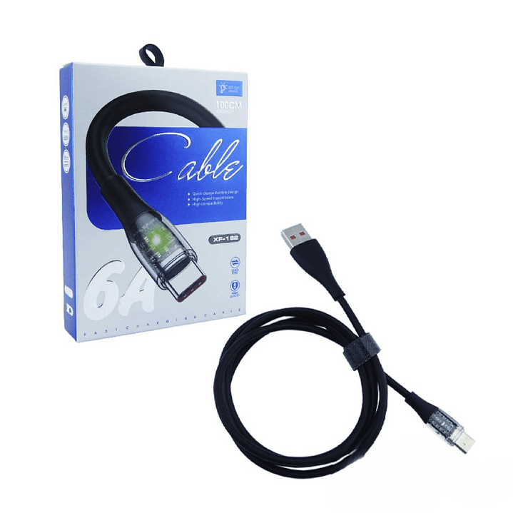 Cable de Carga Rápida USB a Tipo C 6A con Luz XF-162 3