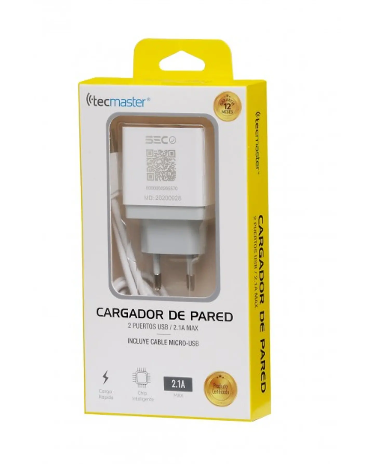 Cargador de Pared con Cable Micro USB Tecmaster TM-CH-WU2 3