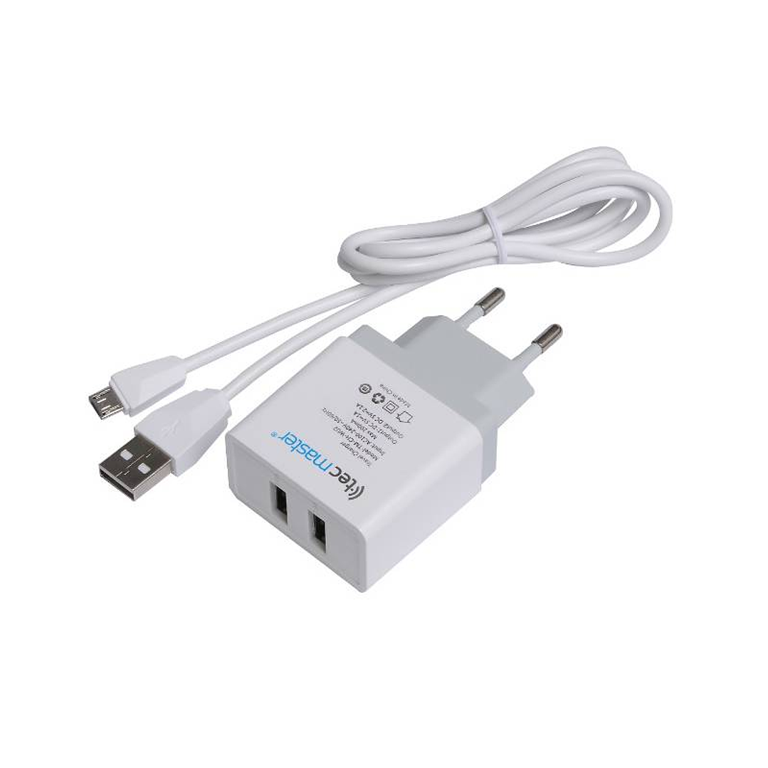 Cargador de Pared con Cable Micro USB Tecmaster TM-CH-WU2 2