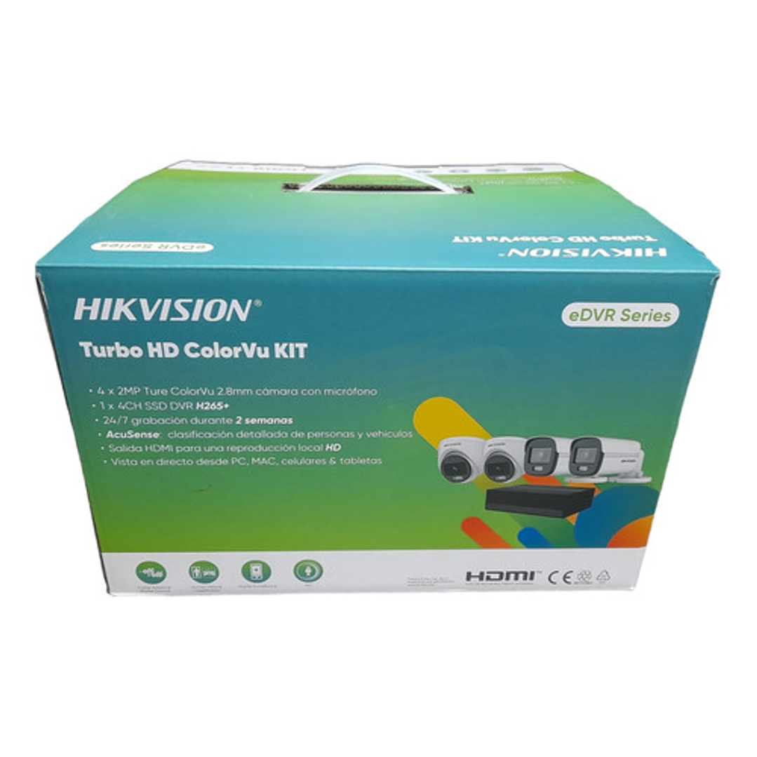 Kit Camaras De Seguridad + Dvr 4ch Hikvision 300gb Ssd 4