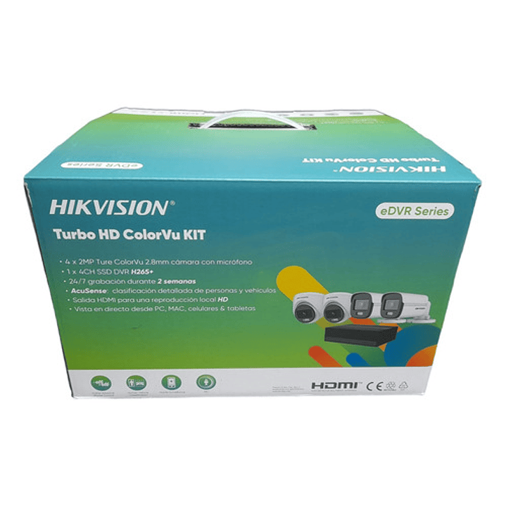Kit Camaras De Seguridad + Dvr 4ch Hikvision 300gb Ssd 4