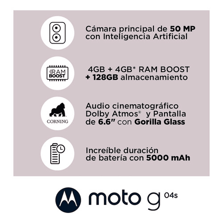 Celular Motorola G04s 4Gb + 128Gb Negro 5