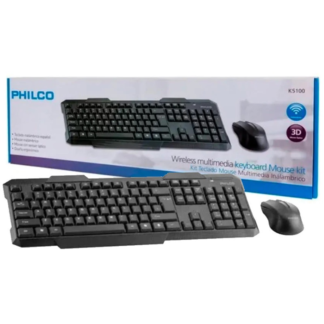 Combo Teclado Y Mouse Inalámbrico Philco 1600 Dpi K5204 105  3