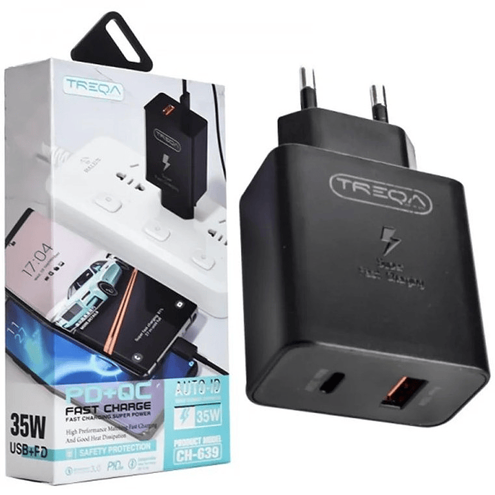 Cargador Completo Tipo C a Tipo C 35W PD+QC CH-639 1