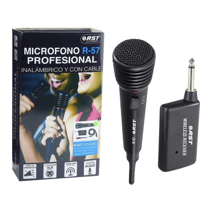 Micrófono Inalámbrico e Alámbrico RST R-57 2
