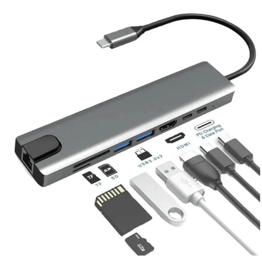 Hub USB Tipo C 8 en 1 con HDMI y RJ45 1