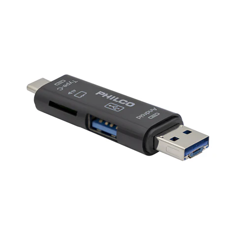 Adaptador OTG con Lector Micro SD 3 en 1 Philco 79144