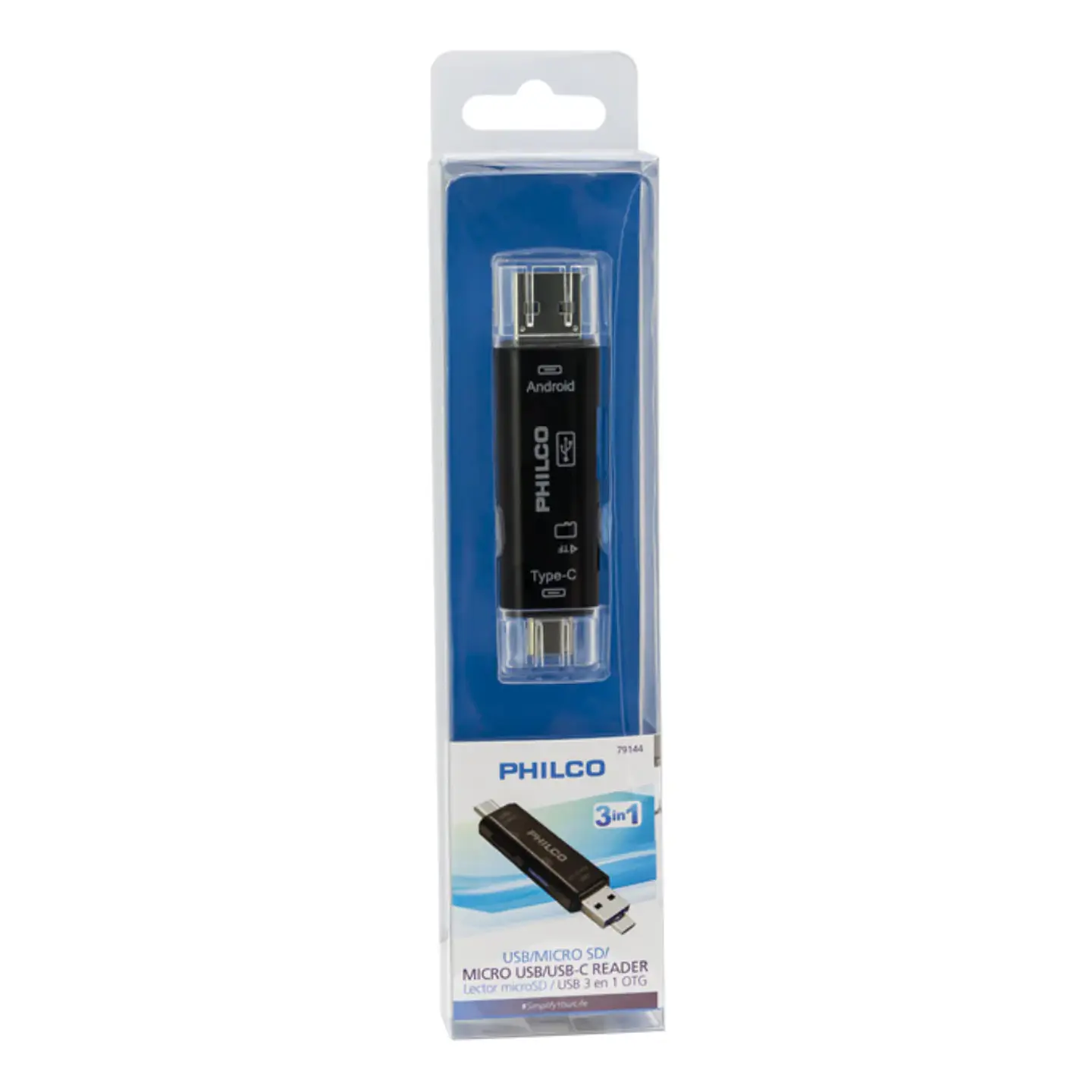 Adaptador OTG con Lector Micro SD 3 en 1 Philco 79144 4