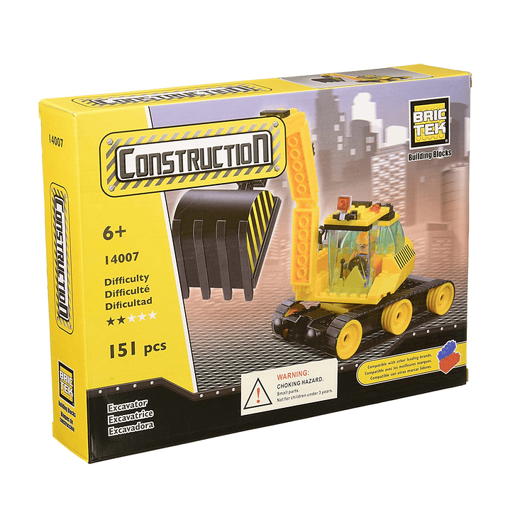 Bloques Para Construir Juguete Retro Excavadora 151 Piezas 2