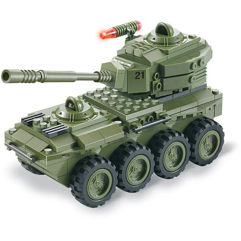 Bloques Para Construir Juguete Army 8 Wheel Tank 203 Piezas