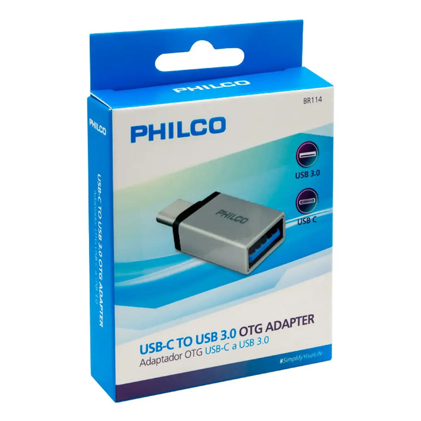 Adaptador OTG USB Hembra a Tipo C Macho Philco BR114 4