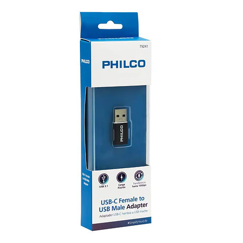 Adaptador OTG Tipo C Hembra a USB Macho Philco 79241