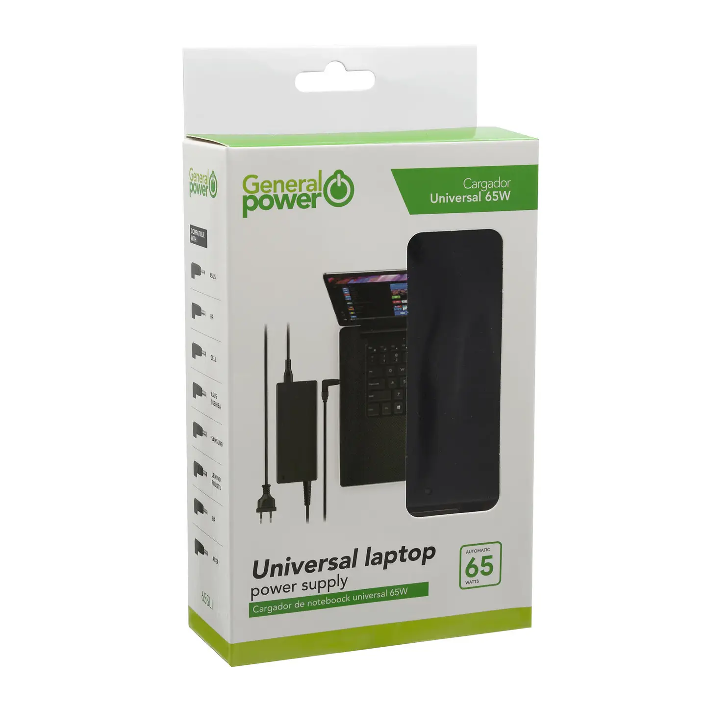 Cargador Universal de Notebooks 65W Auto ID General Power 6