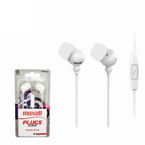 Audífonos In-Ear con Cable Maxell Ultra Bass Blancos