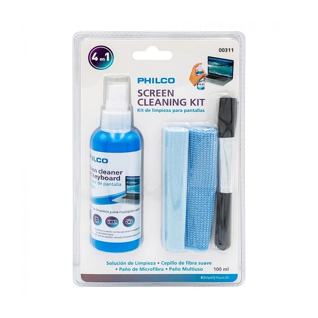 Kit de Limpieza para Pantallas 4 en 1 100ml Philco 4