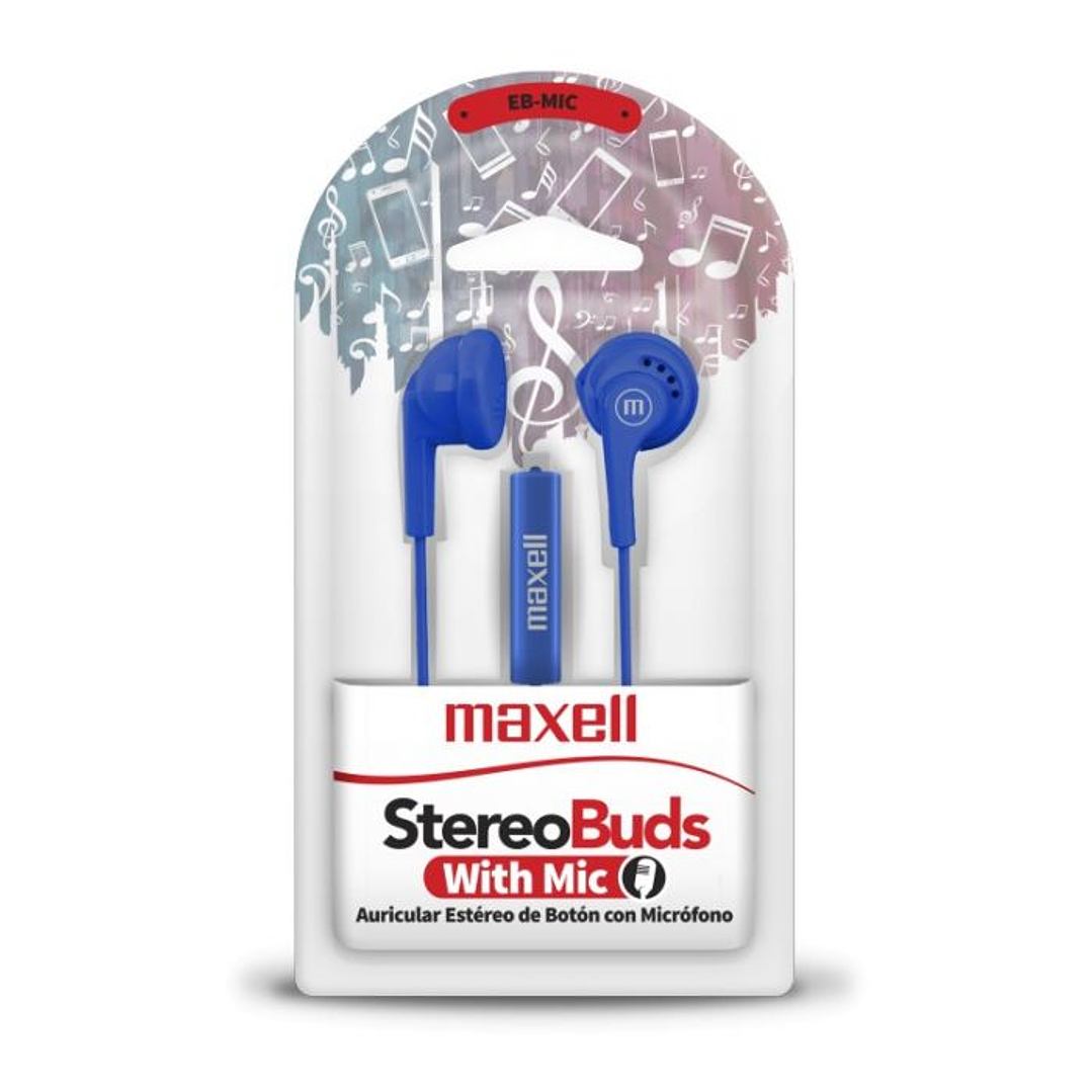 Audífonos In-Ear con Cable Maxell EBMIC Azul 2