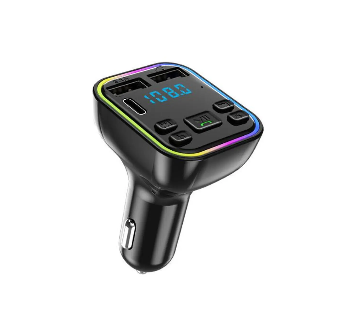 Transmisor FM con Bluetooth y Carga Rápida 12 y 24V Treqa MP31 1