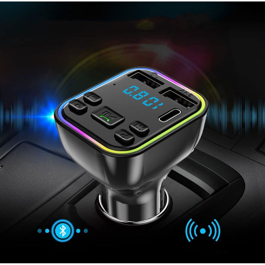 Transmisor FM con Bluetooth y Carga Rápida 12 y 24V Treqa MP31 3