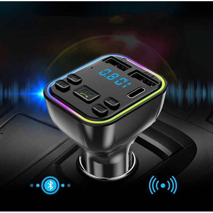 Transmisor FM con Bluetooth y Carga Rápida 12 y 24V Treqa MP31 3