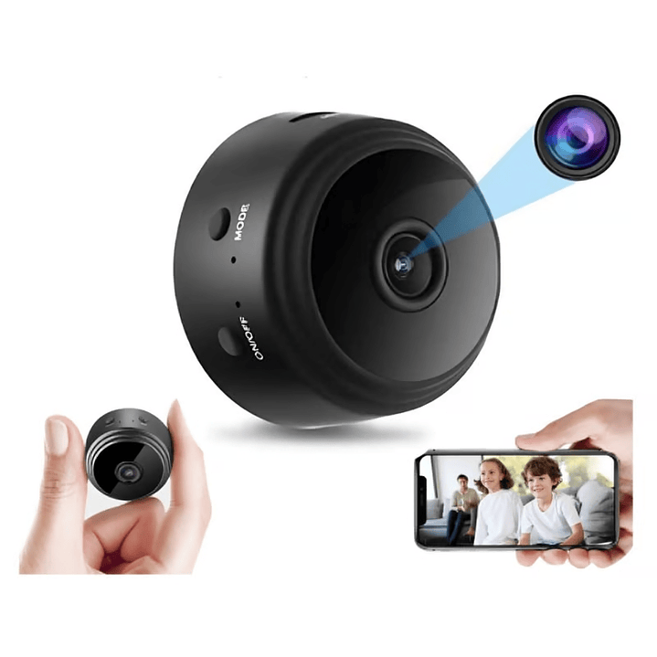 Cámara Mini Espía Redonda Wifi/Micro SD con Imán 4