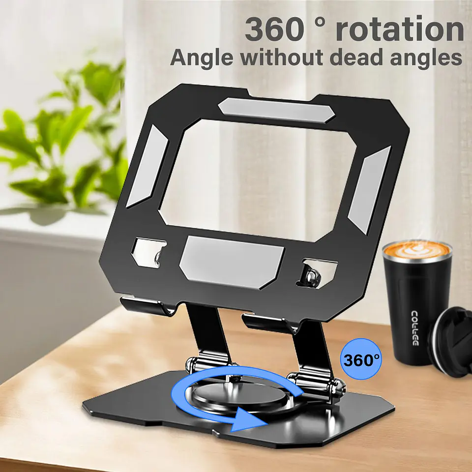 Soporte Para Tablet de Sobre Mesa Metálico Base Giratoria 4