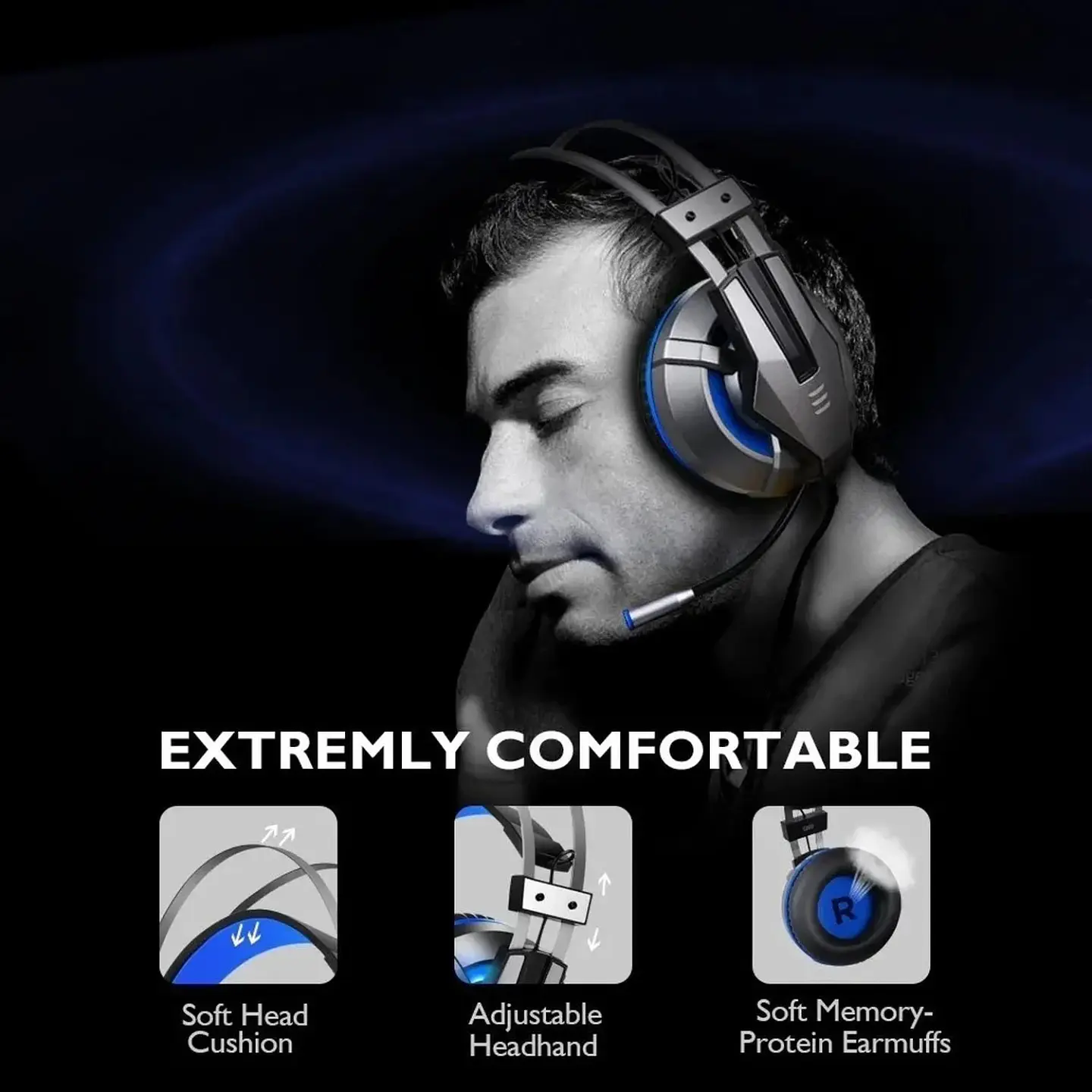 Audífonos Gamer Over-Ear Eksa E800 3