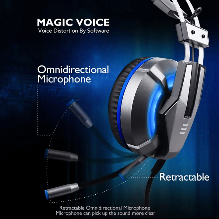 Audífonos Gamer Over-Ear Eksa E800 2