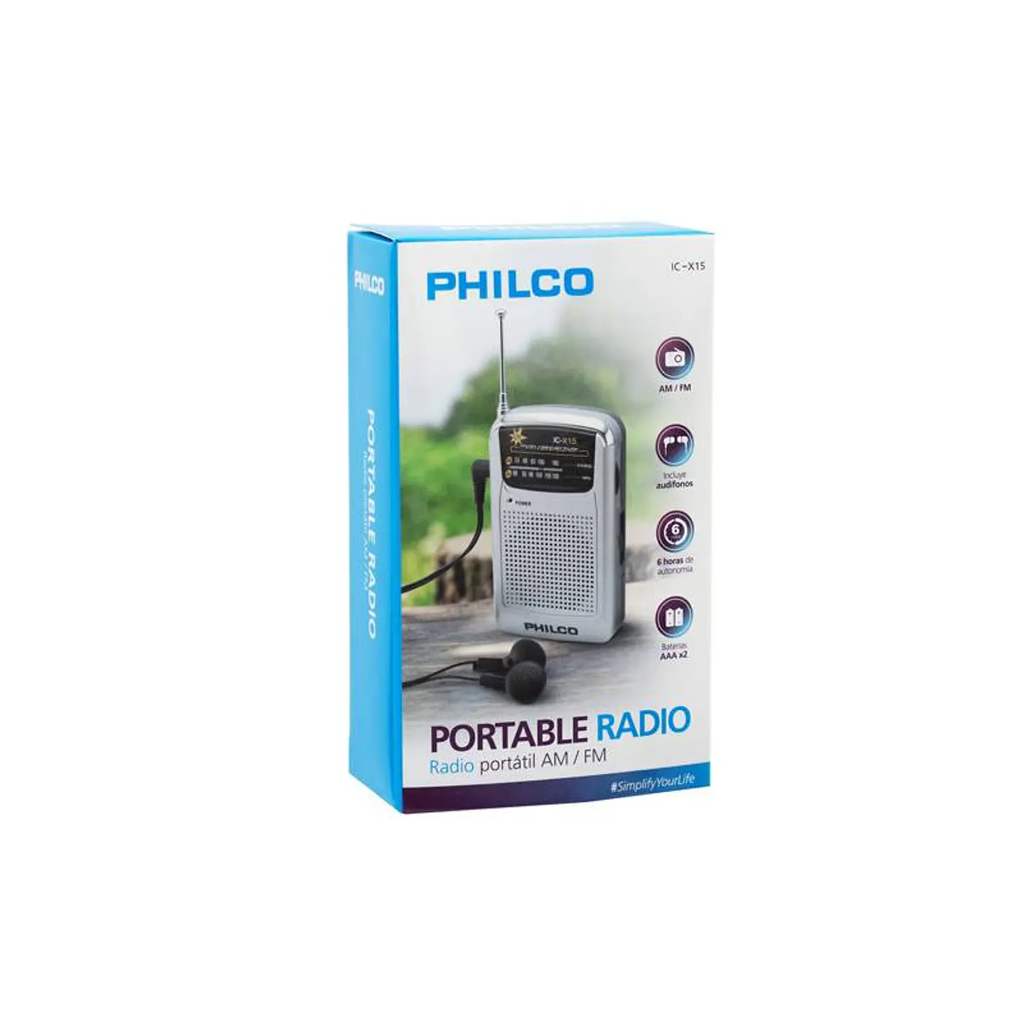 Radio AM-FM Portátil de Bolsillo a Pilas Philco ICX15 3