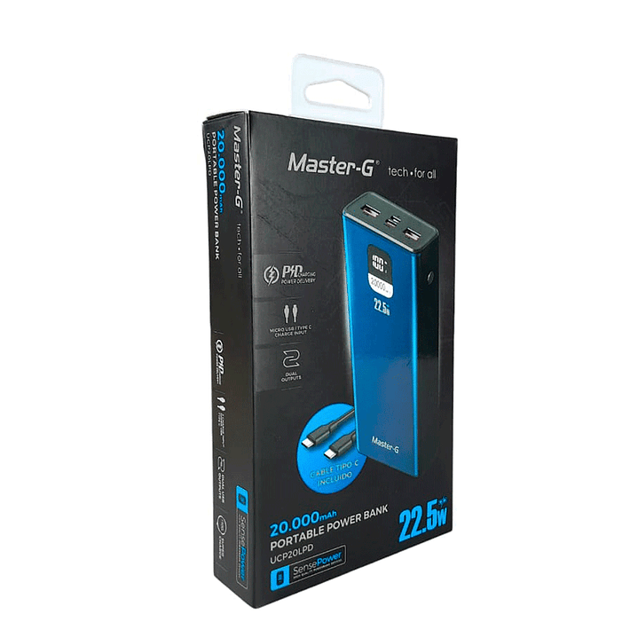 PowerBank 20.000 mAh Carga Rápida 22.5W PD Master G 4