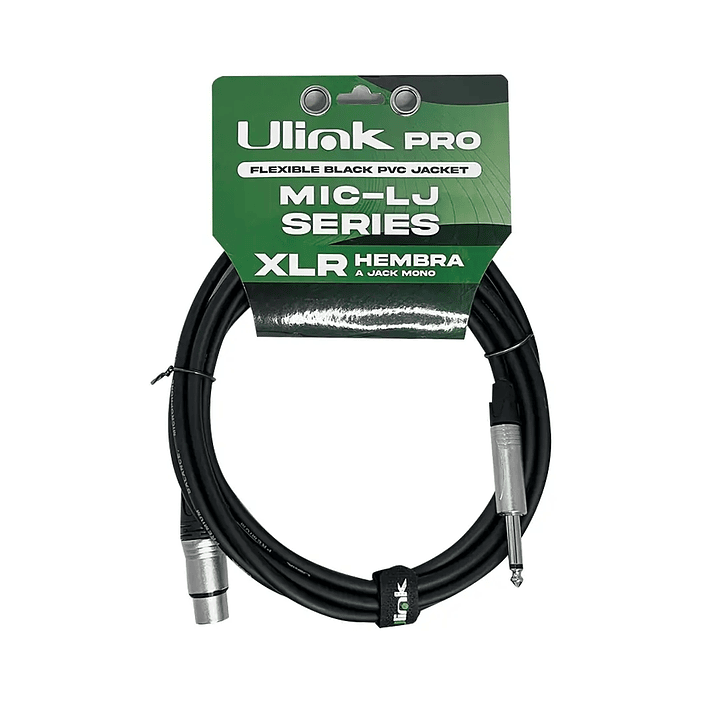 Cable de Audio XLR Hembra a Plug Mono de 6.3mm 3Mtrs 3
