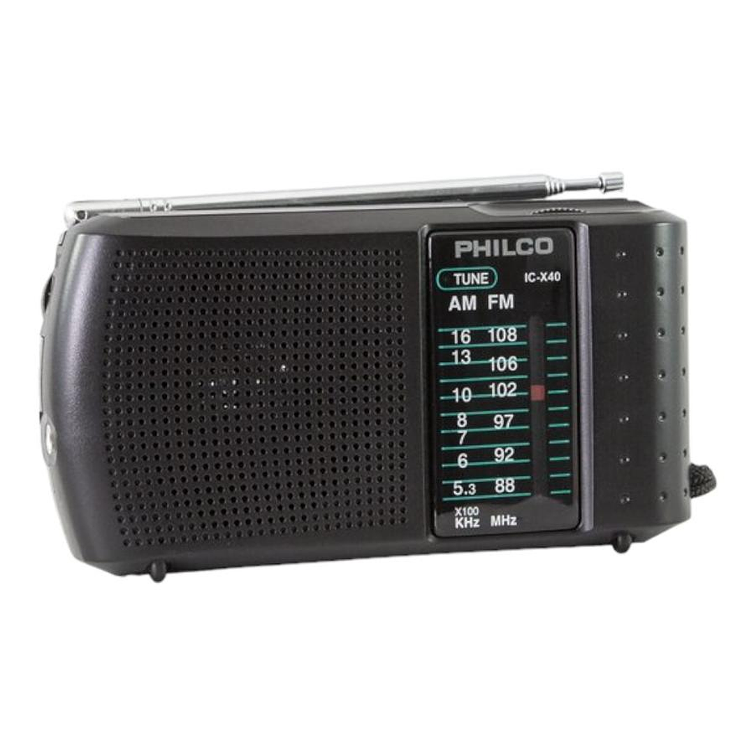 Radio Am/FM Portátil a Pilas con Audífonos Philco ICX40 1