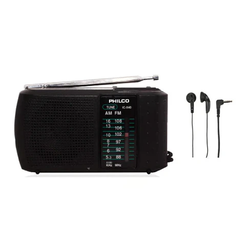 Radio Am/FM Portátil a Pilas con Audífonos Philco ICX40
