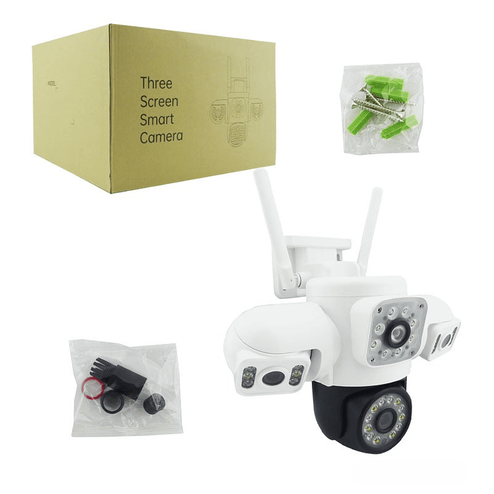 Cámara de Seguridad IP Exterior Triple lente Full HD  4