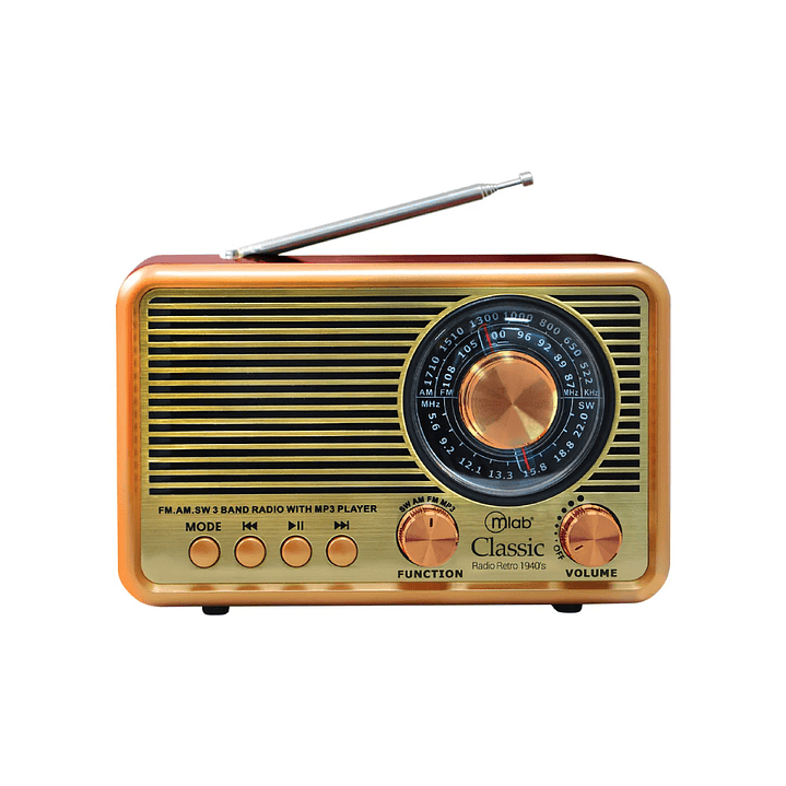 Radio Classic BT Recargable y a Pilas con Linterna Mlab 1