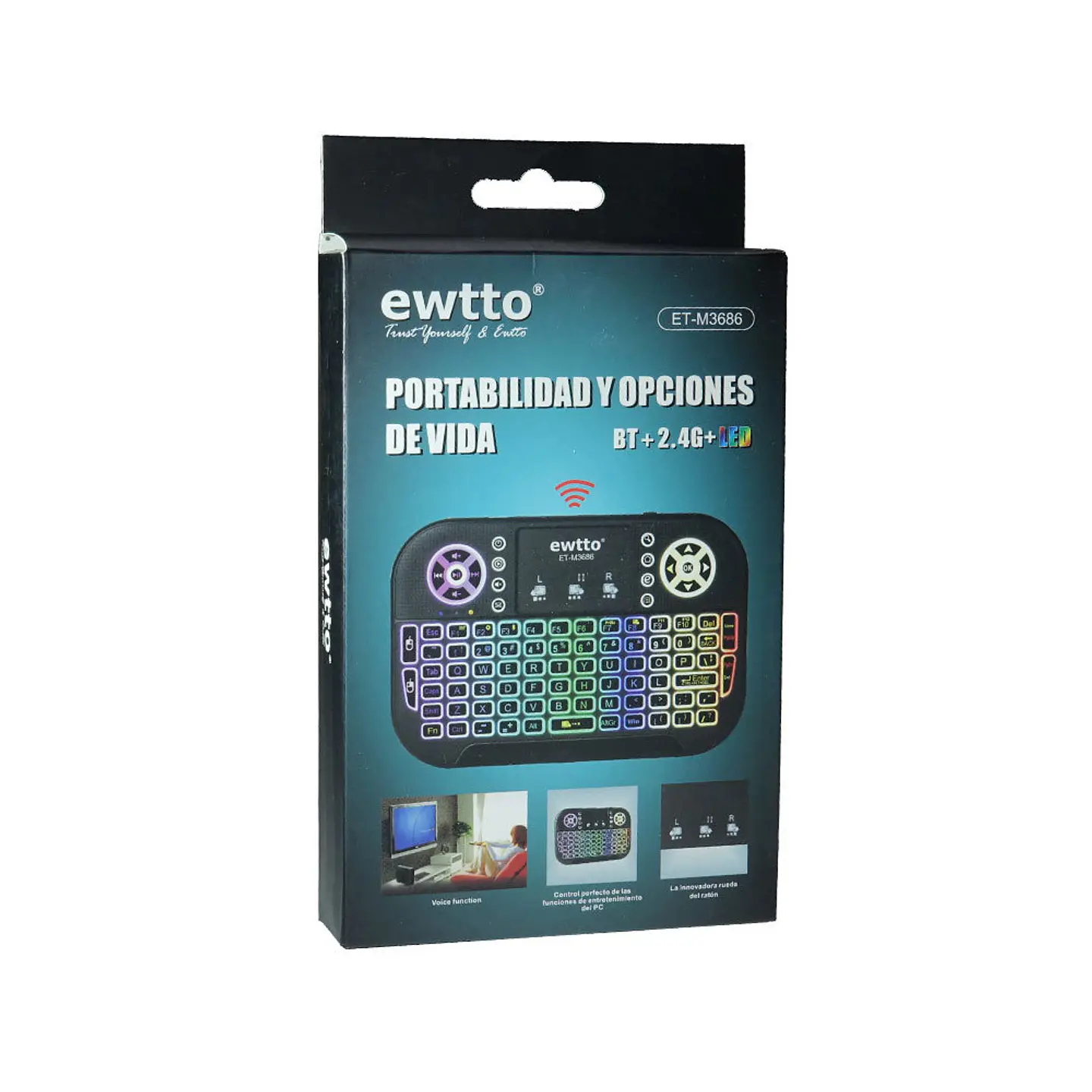 Mini Teclado Inalámbrico Para TV Retro Iluminado con Touchpad 2