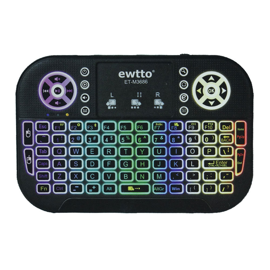 Mini Teclado Inalámbrico Para TV Retro Iluminado con Touchpad 1