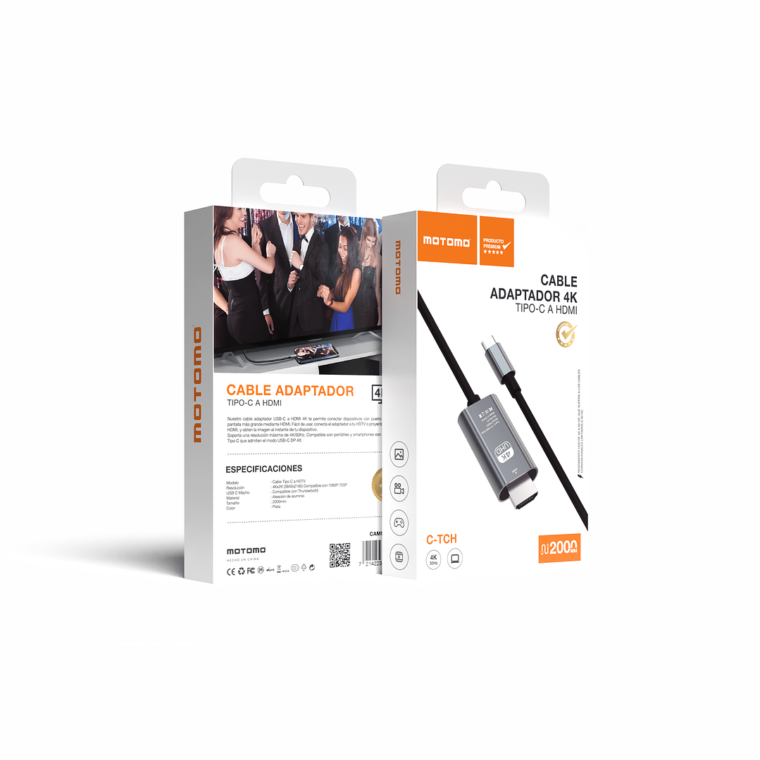 Cable Adaptador Tipo C a HDMI 2 Mtrs 4K 60Hz 4