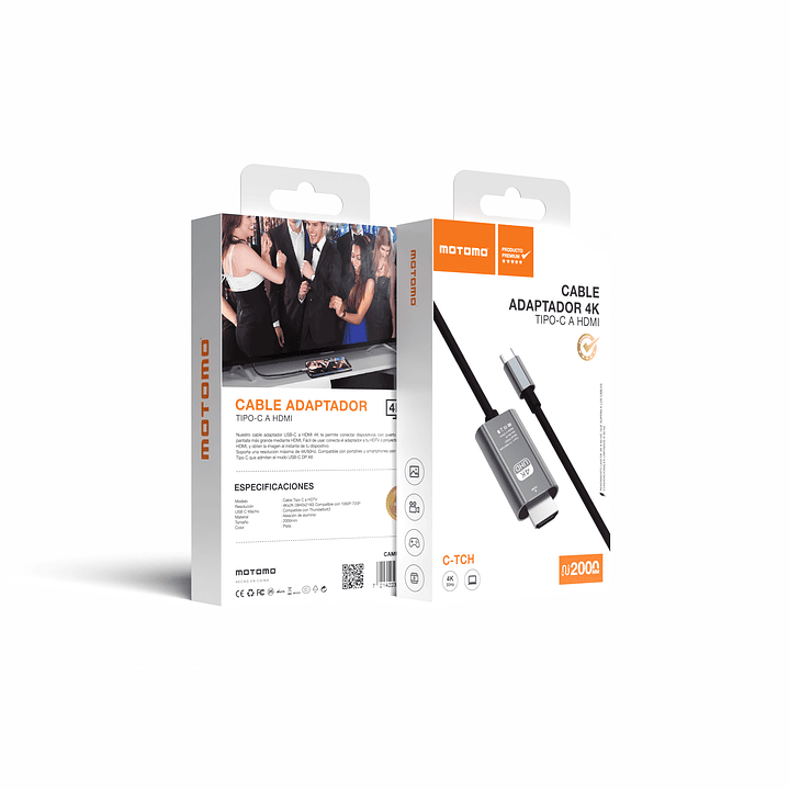 Cable Adaptador Tipo C a HDMI 2 Mtrs 4K 60Hz 4