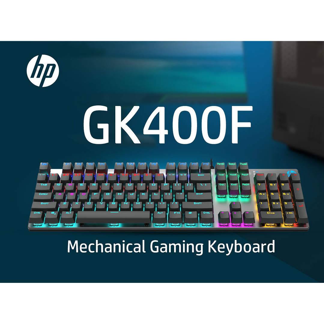 Teclado Gamer USB Mecánico Retroiluminado HP GK400F 3