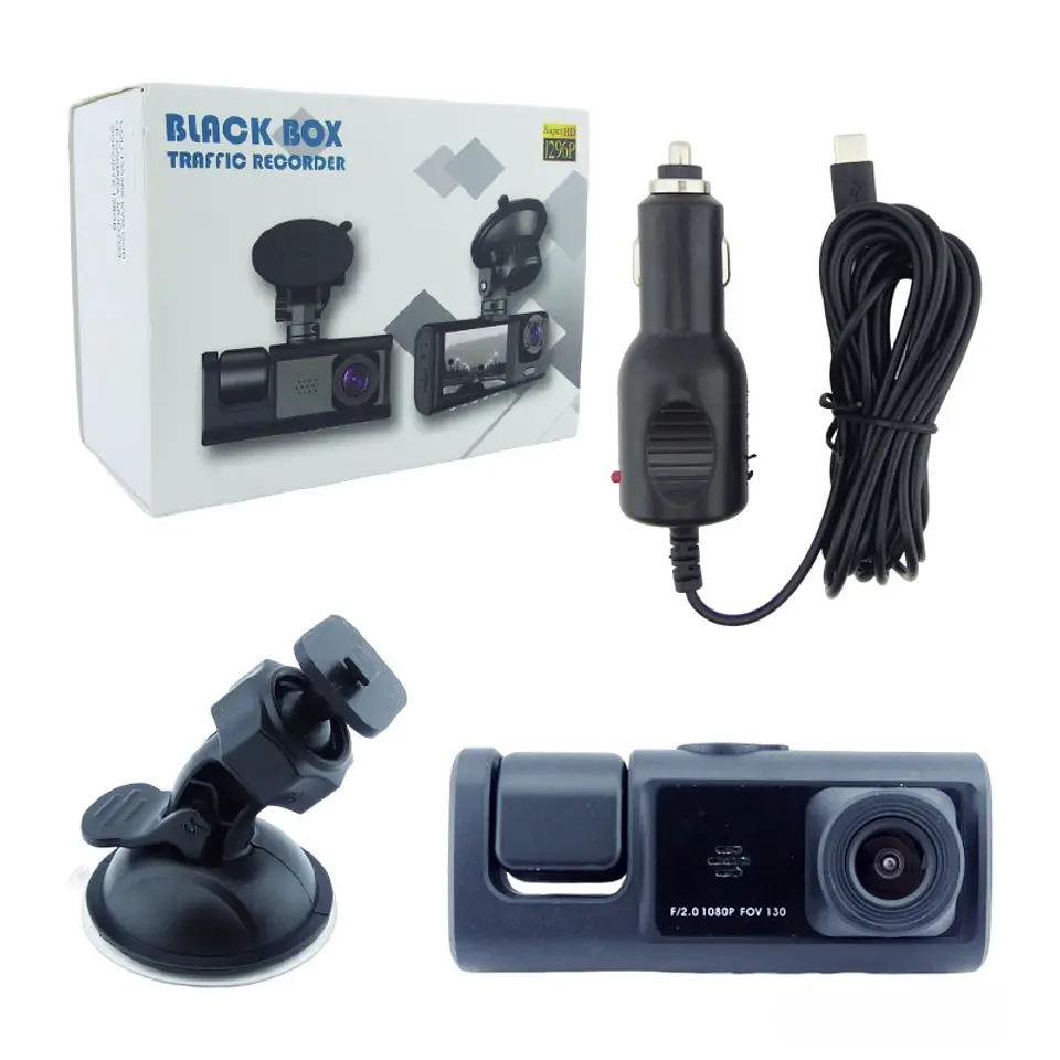 Cámara Doble Lente DVR para Auto Full HD con Ventosa 4
